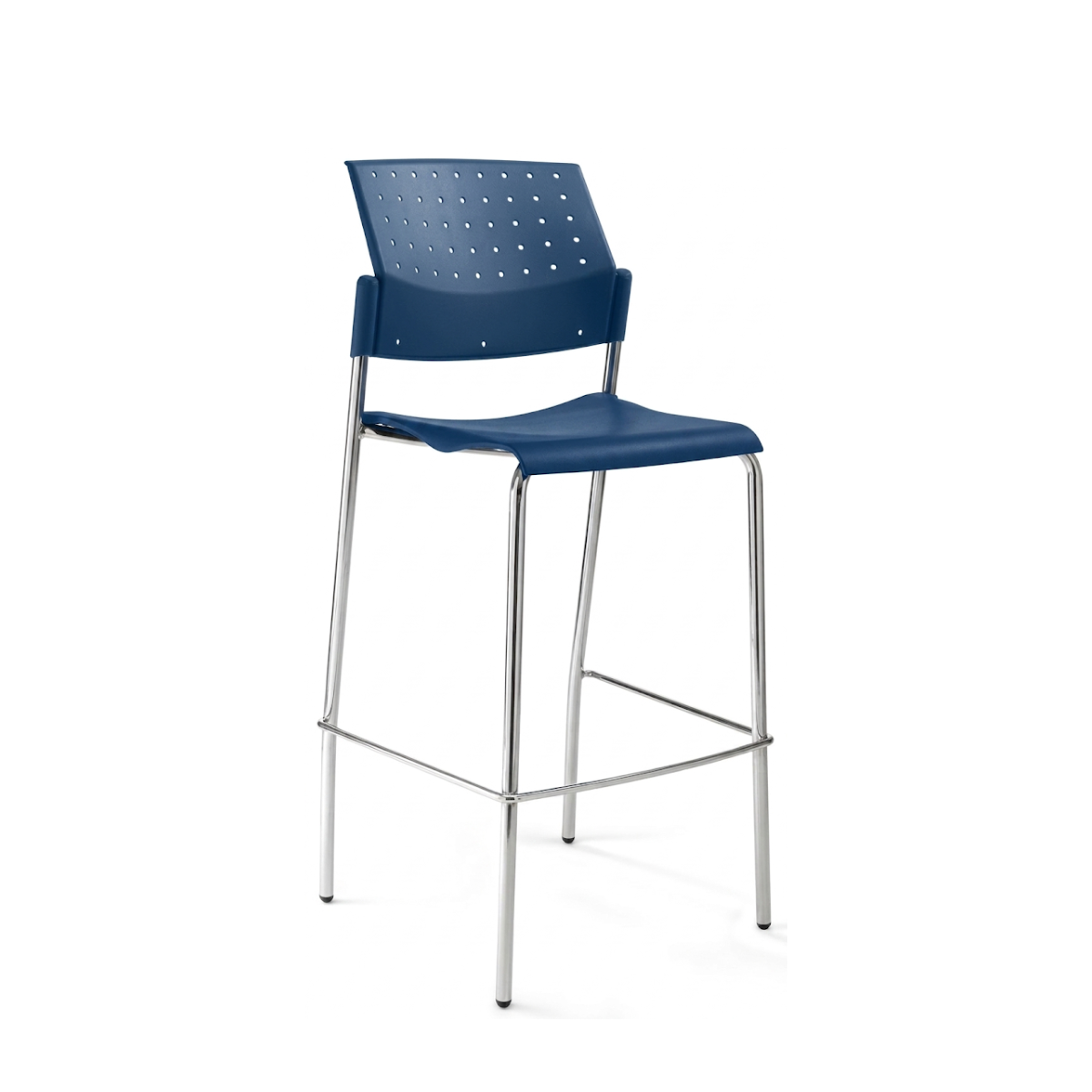 Banco Alto Areta Base Cromada