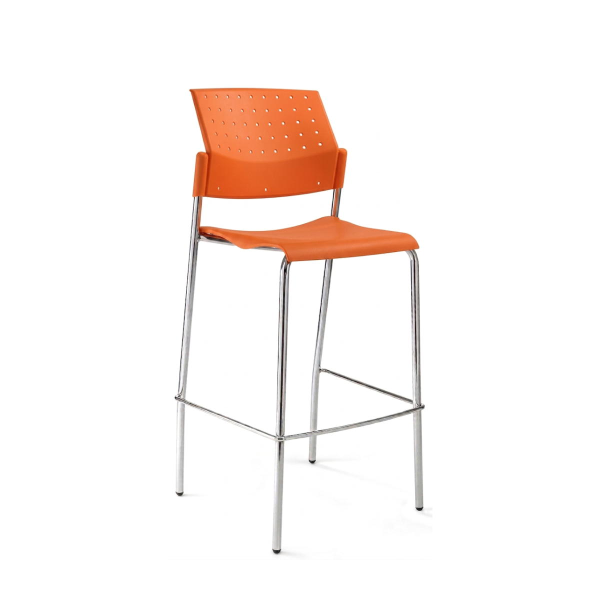 Banco Alto Areta Base Cromada