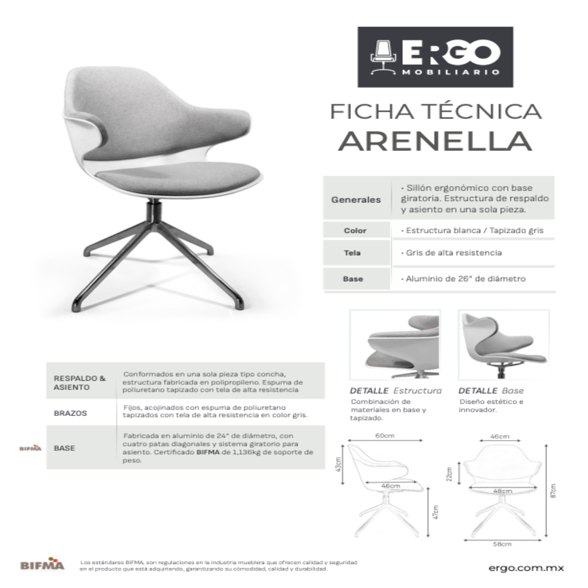 Silla ergonomica Contract Arenella