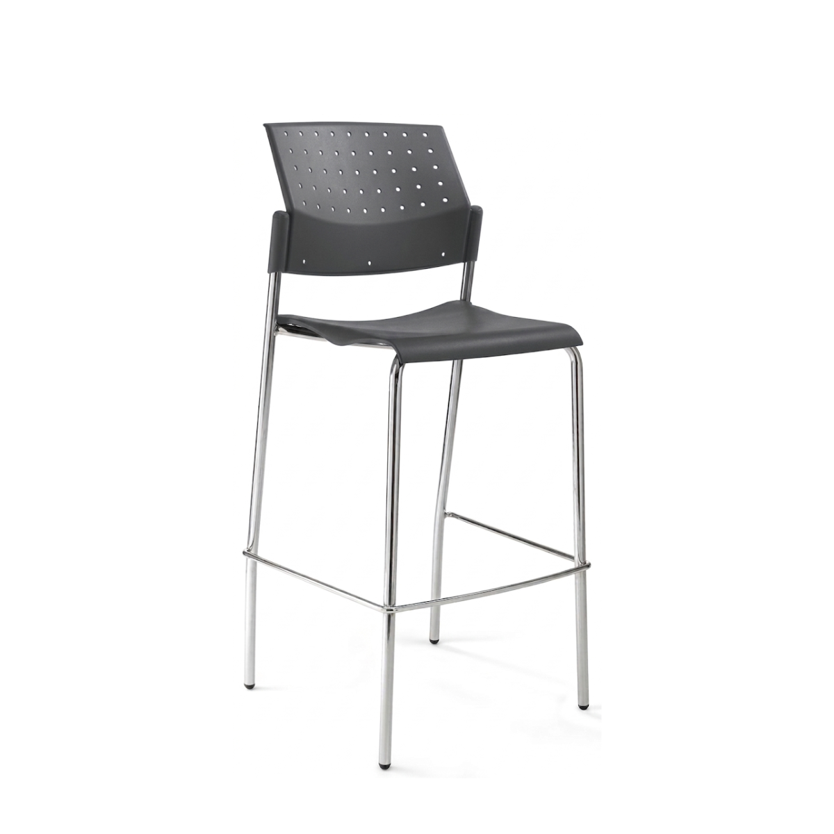 Banco Alto Areta Base Cromada