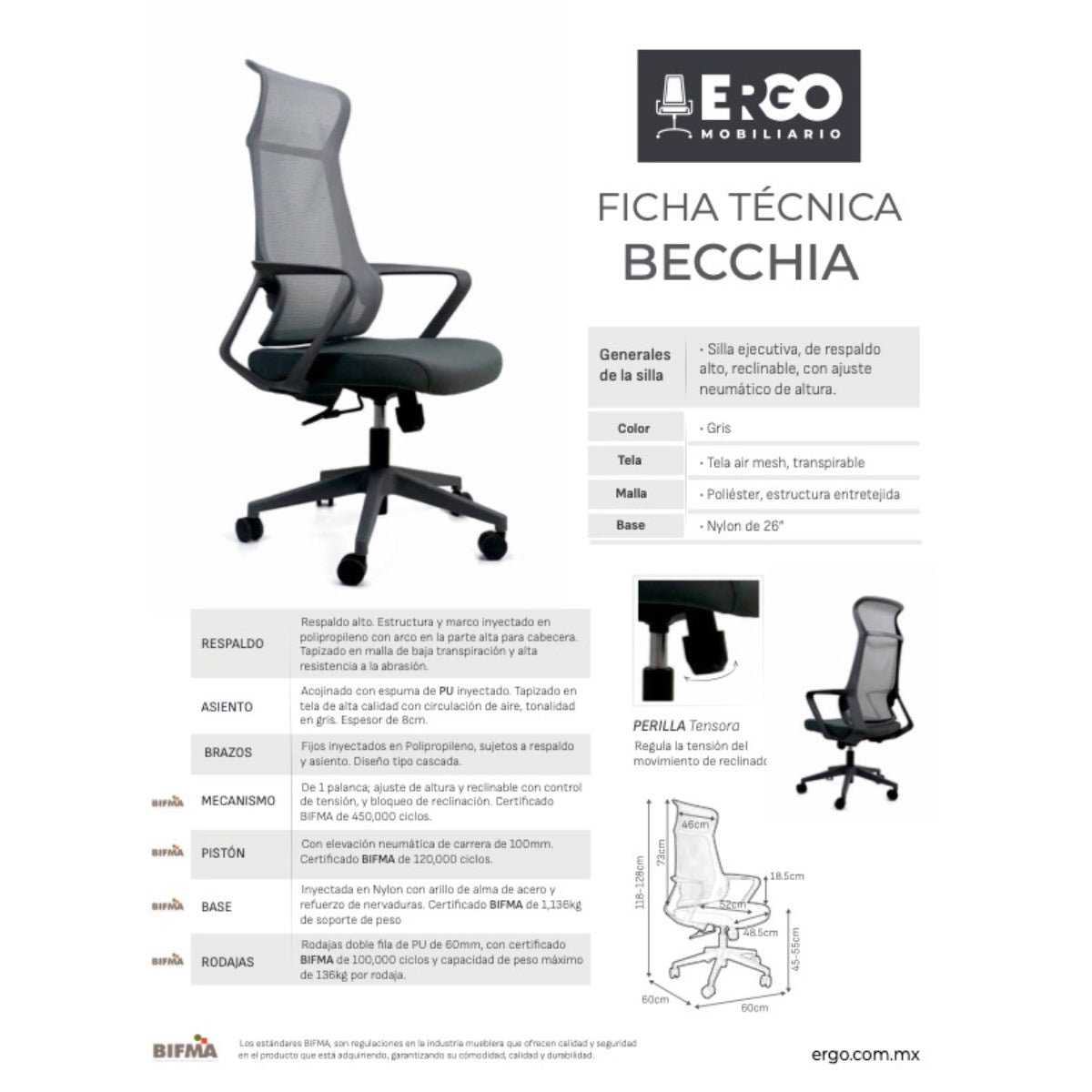 Silla Alta Ejecutiva Becchia