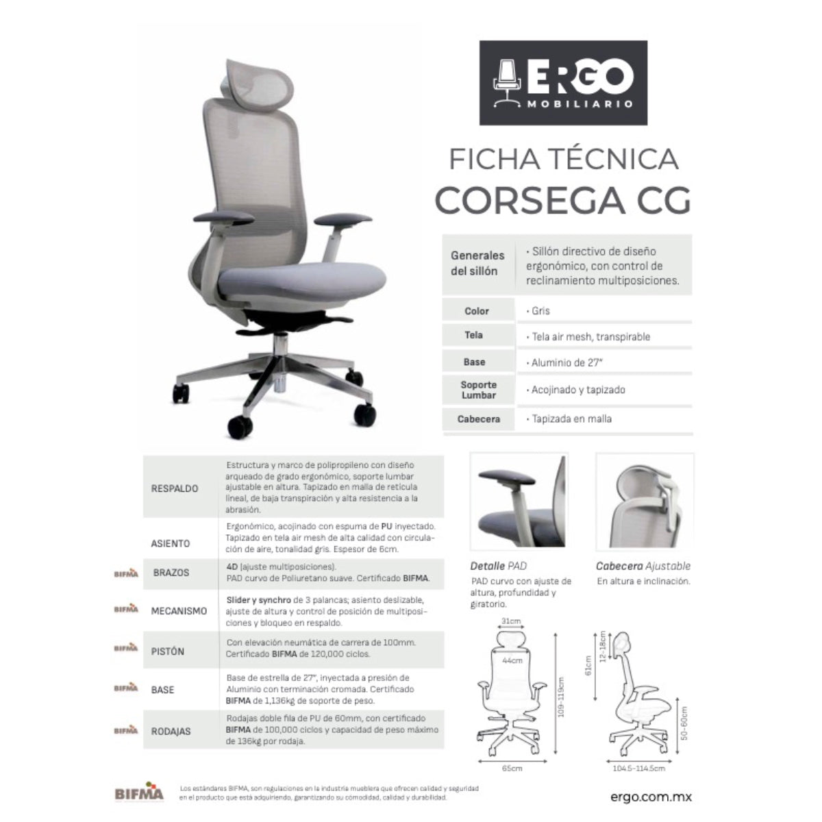 Silla Ergonomica Directiva Corsega CG