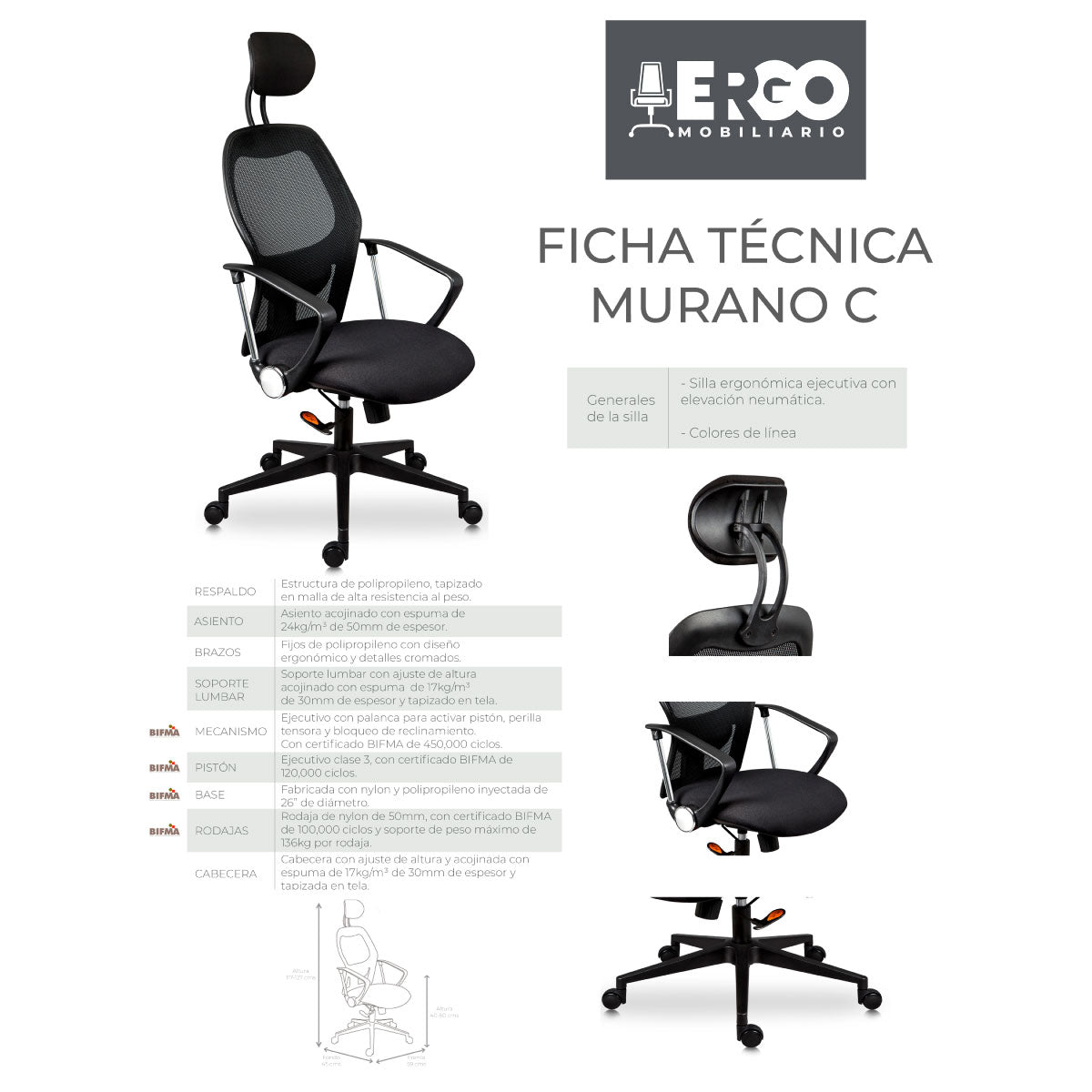 Silla Ergonómica Ejecutiva Murano