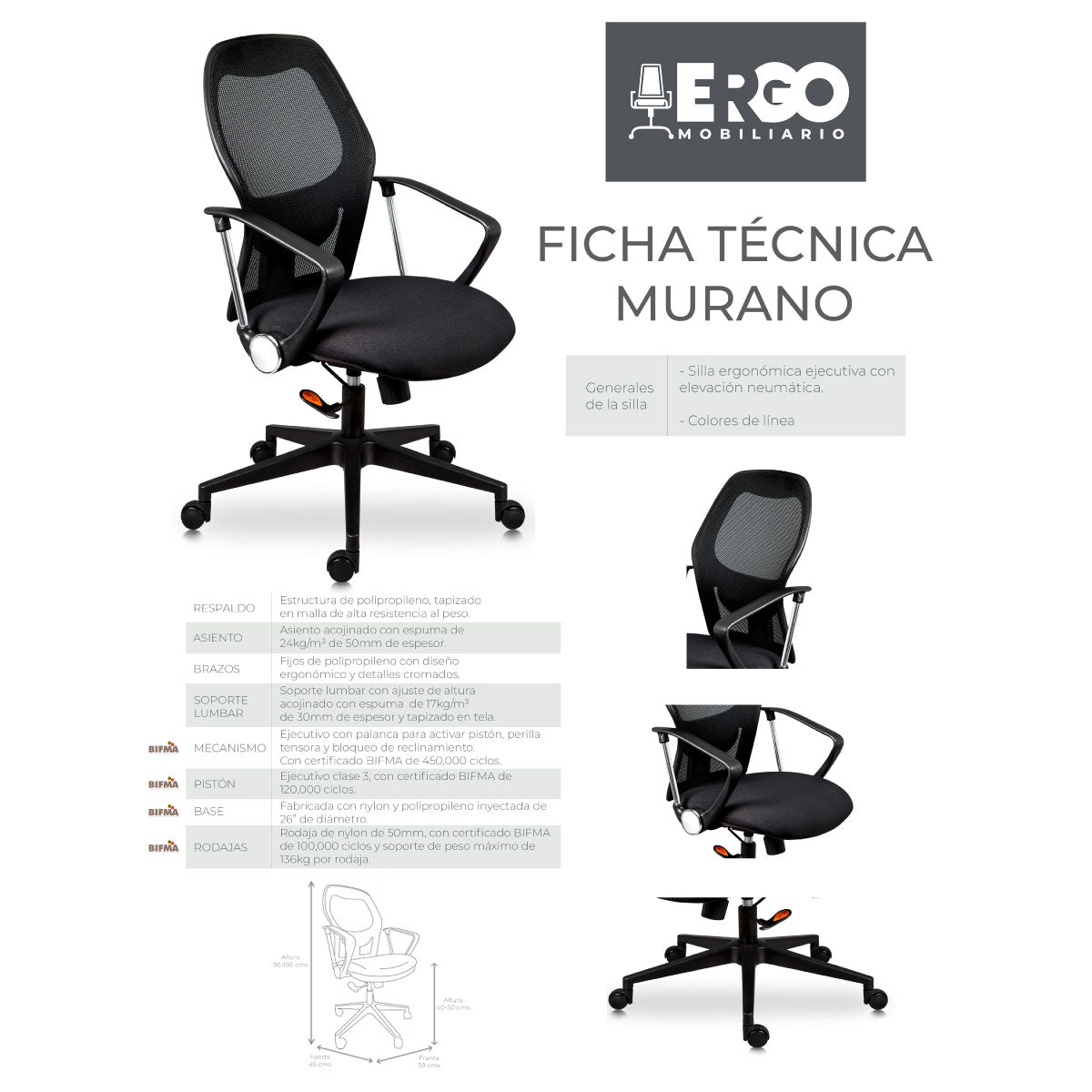 Silla Ergonómica Ejecutiva Murano