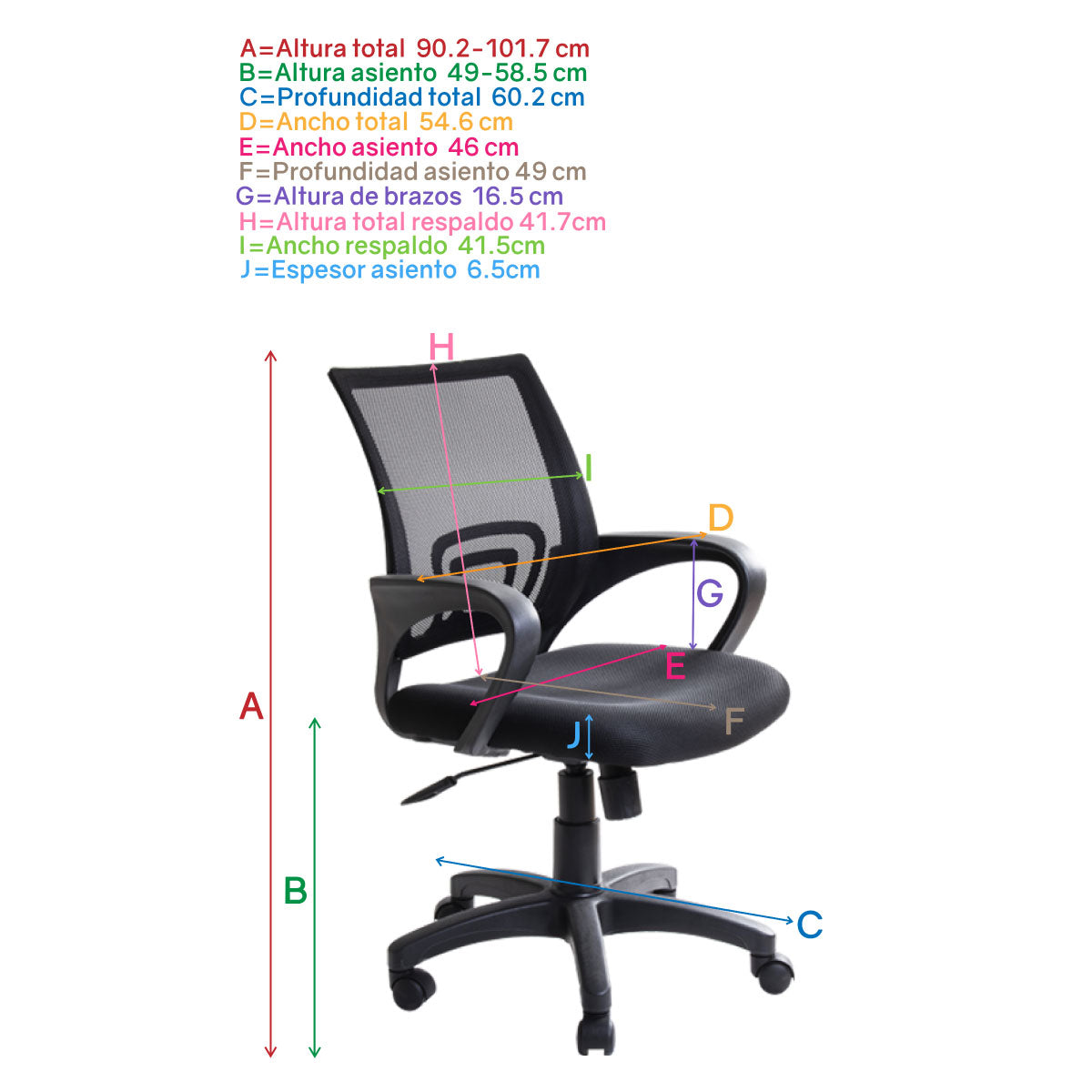 Silla Ergonómica Operativa Black Jack
