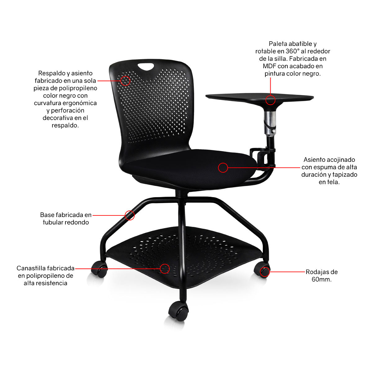 Silla Escolar de Capacitacion Villanova