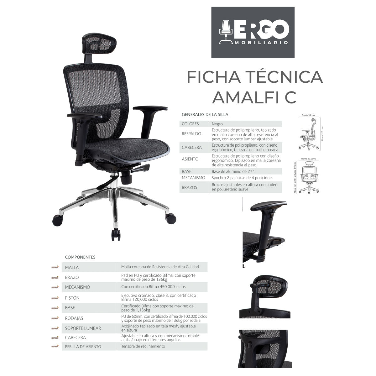 Silla de oficina Directiva Amalfi C