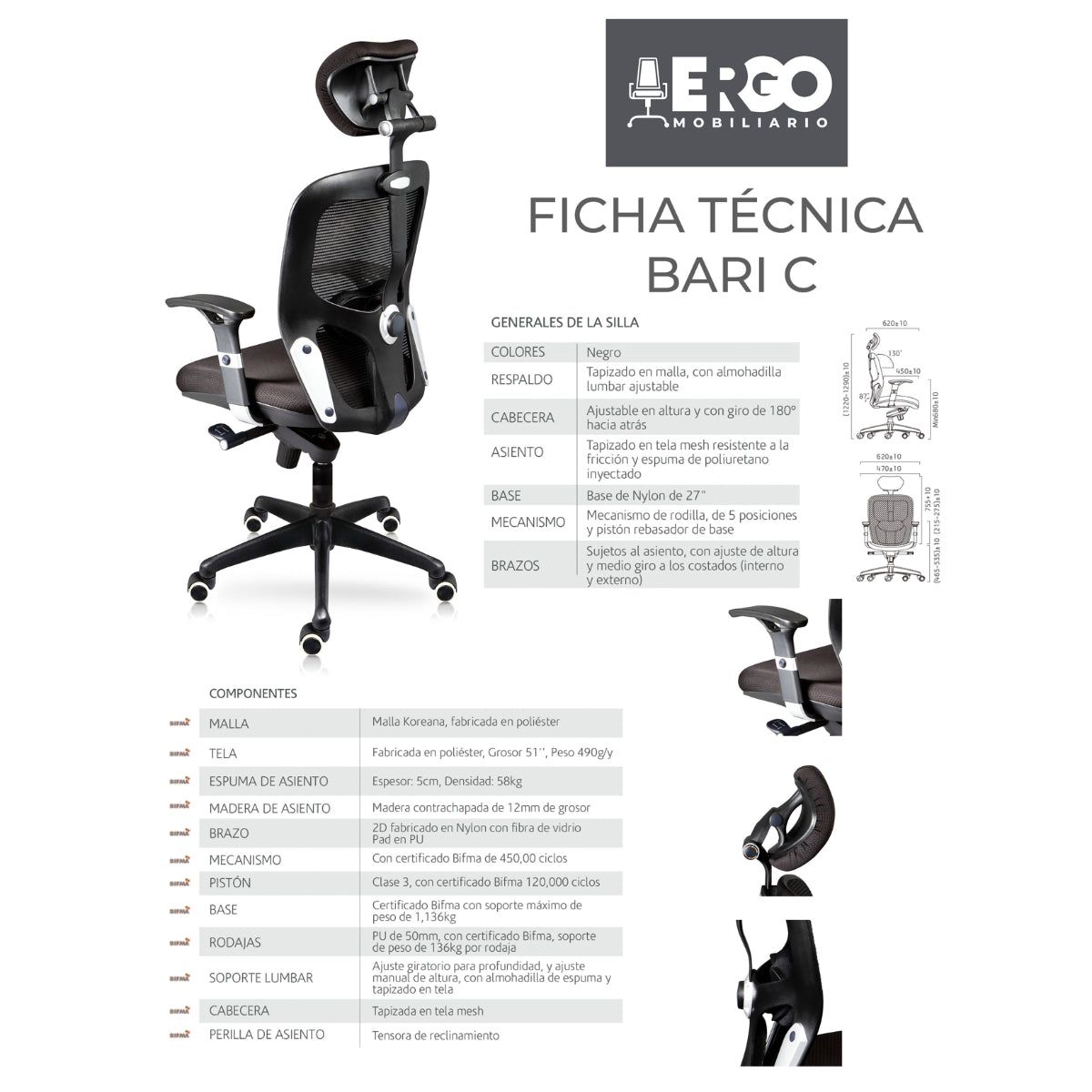 Silla de oficina Directiva Bari C
