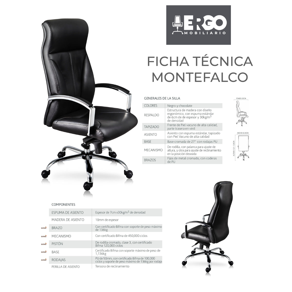 Silla de oficina Directiva Montefalco