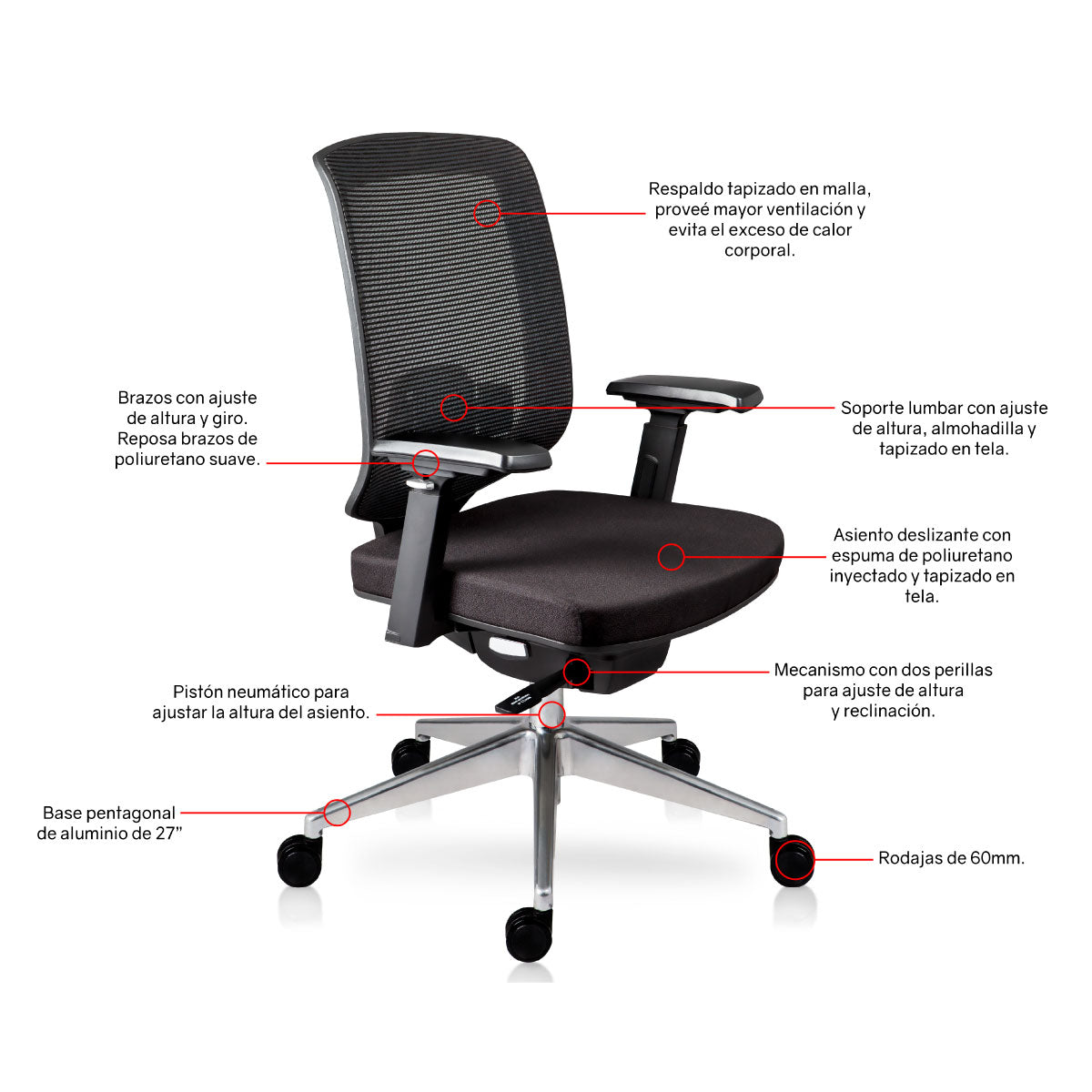Silla de oficina Directiva Roma N