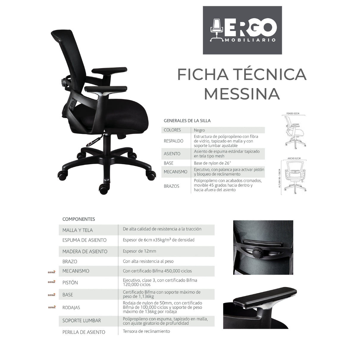 Silla de oficina Ejecutiva Messina
