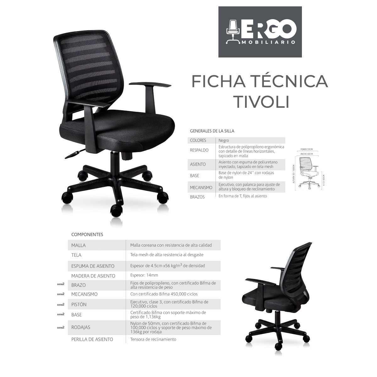 Silla para escritorio Operativa Tivoli