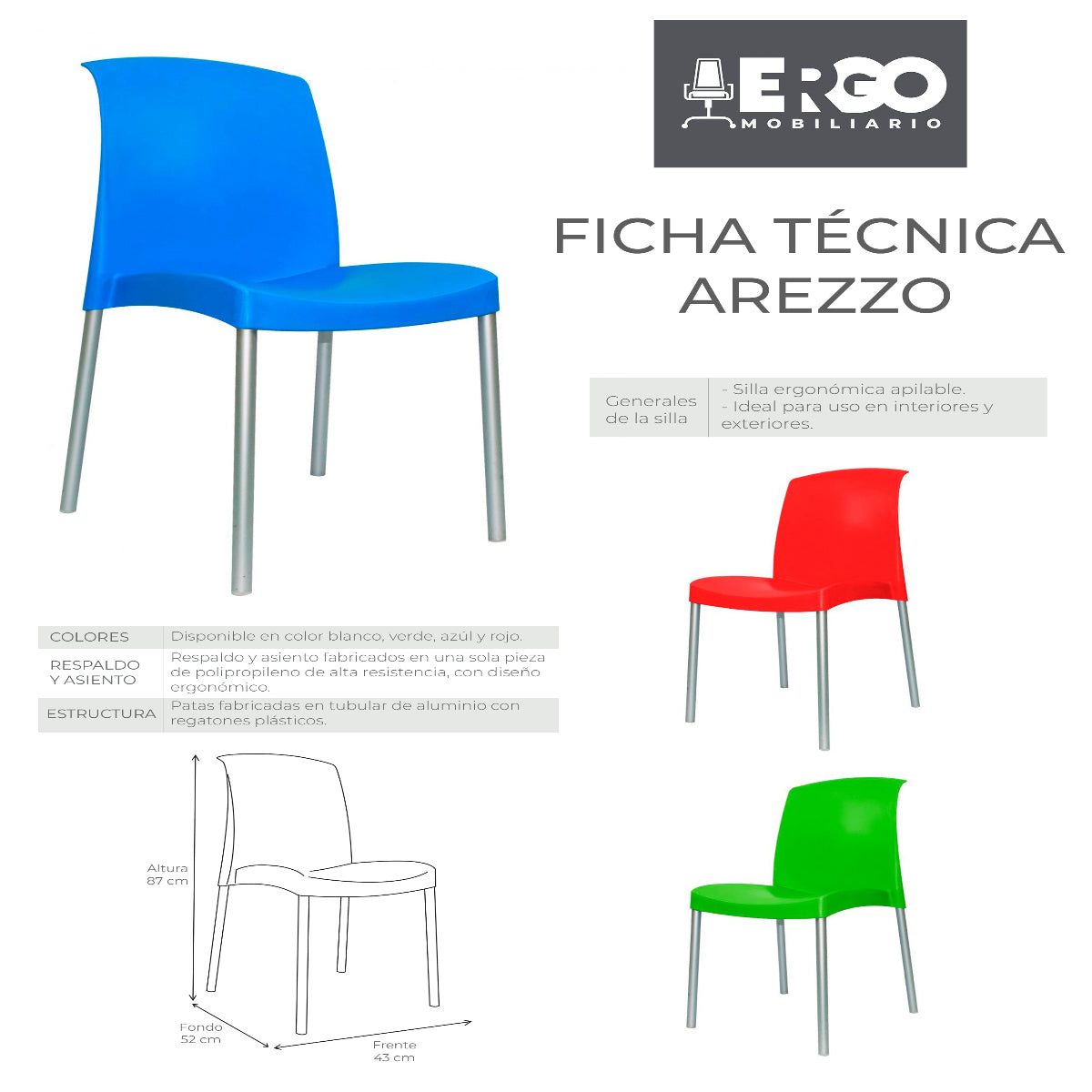 Silla para exterior Contract Arezzo
