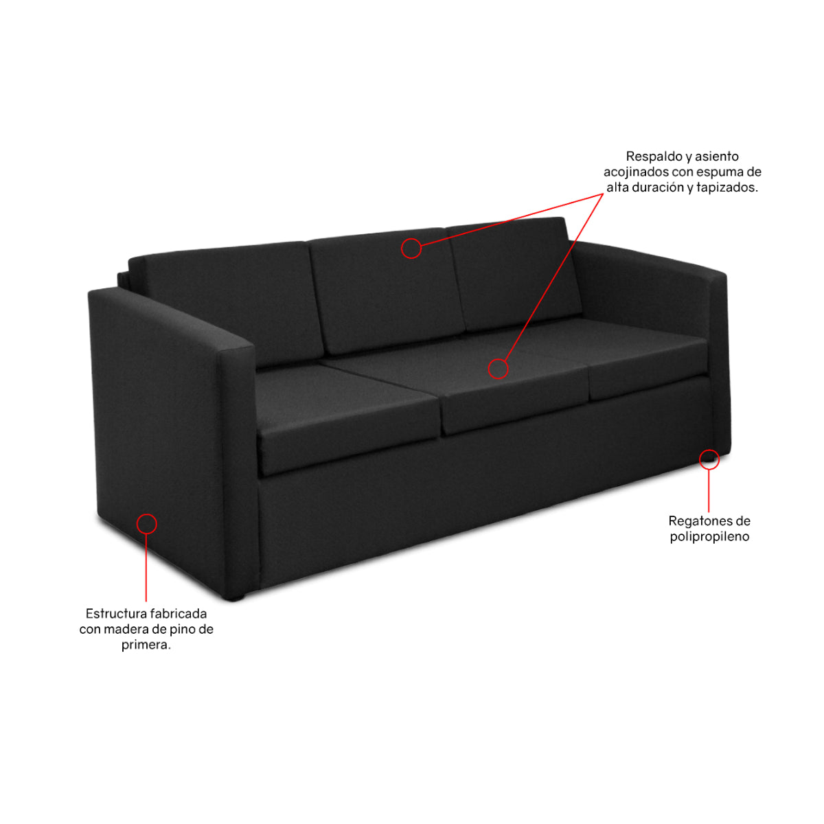 Sofa para oficina Monaco 3P