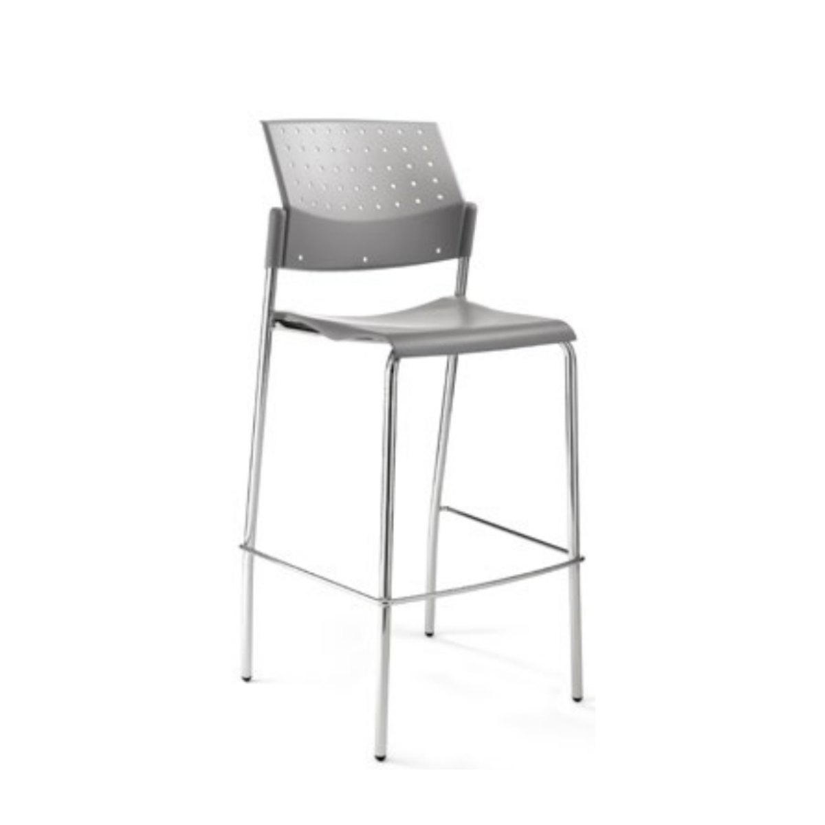 Banco Alto Areta Base Cromada