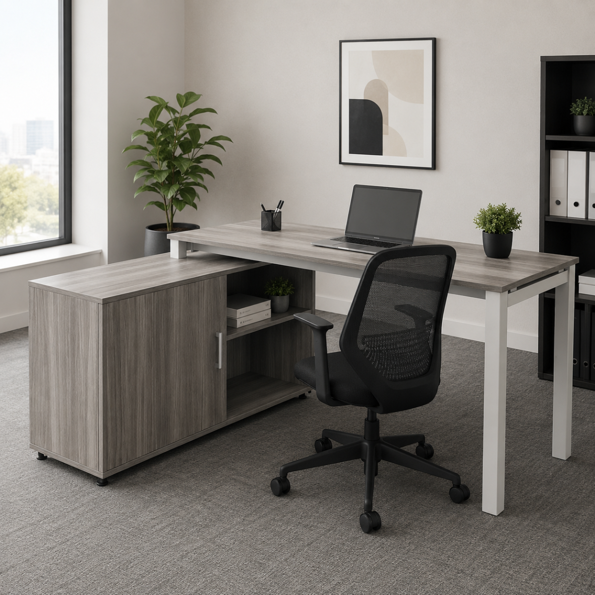 Escritorio Hamilton sobre credenza