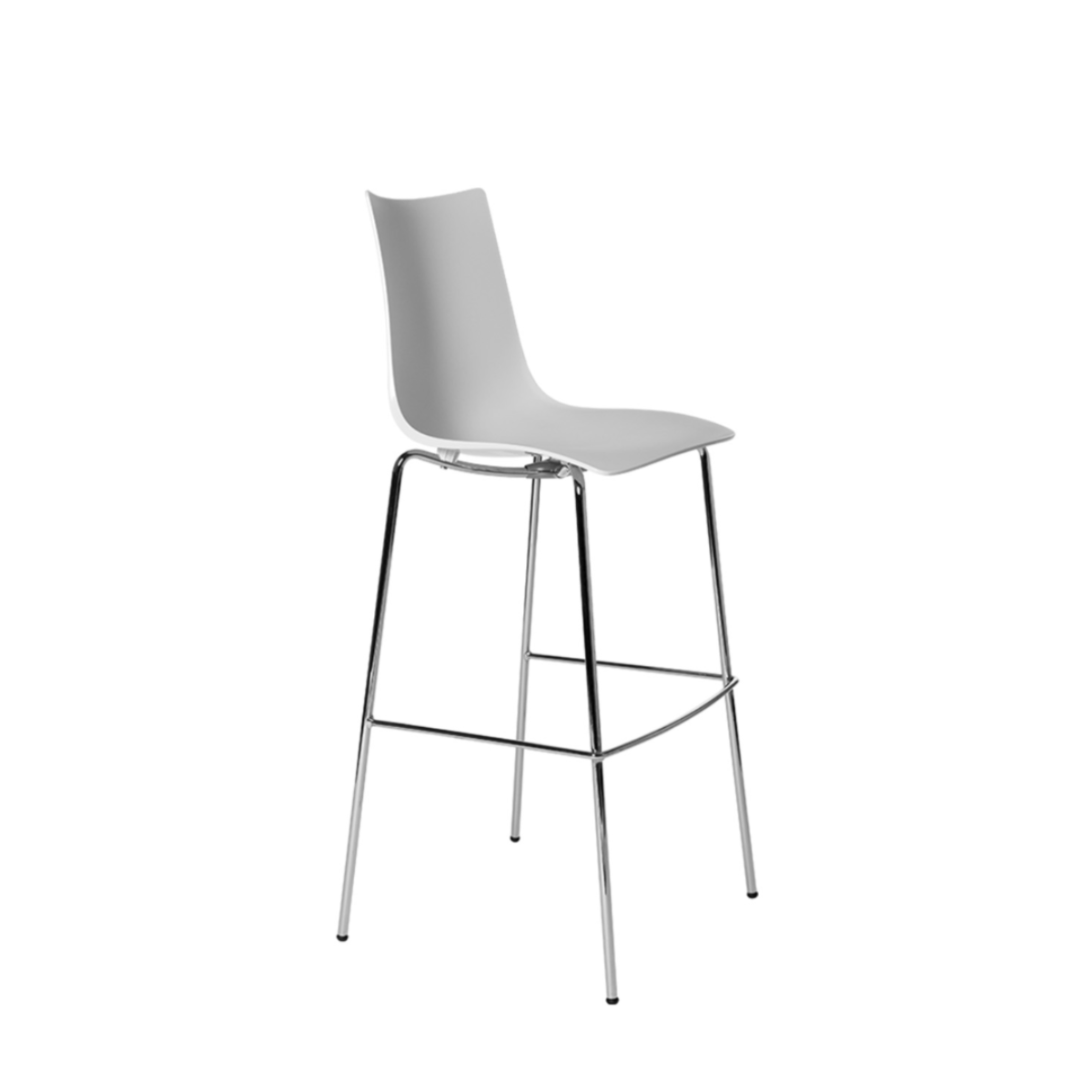 Banco Alto Zebra Base Cromo