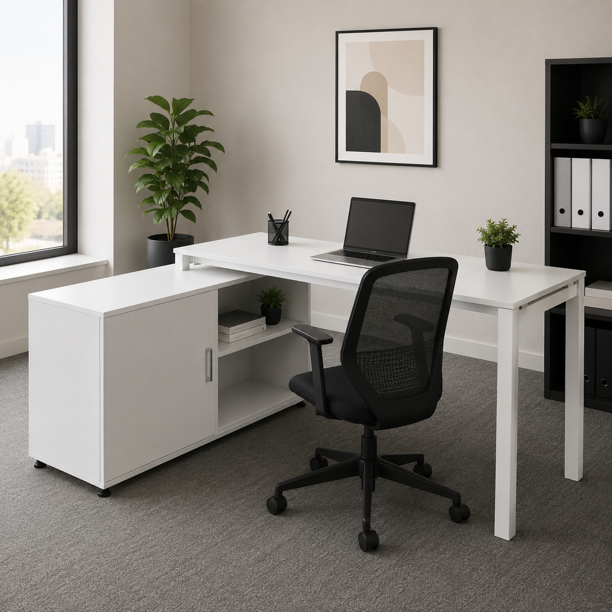 Escritorio Hamilton sobre credenza