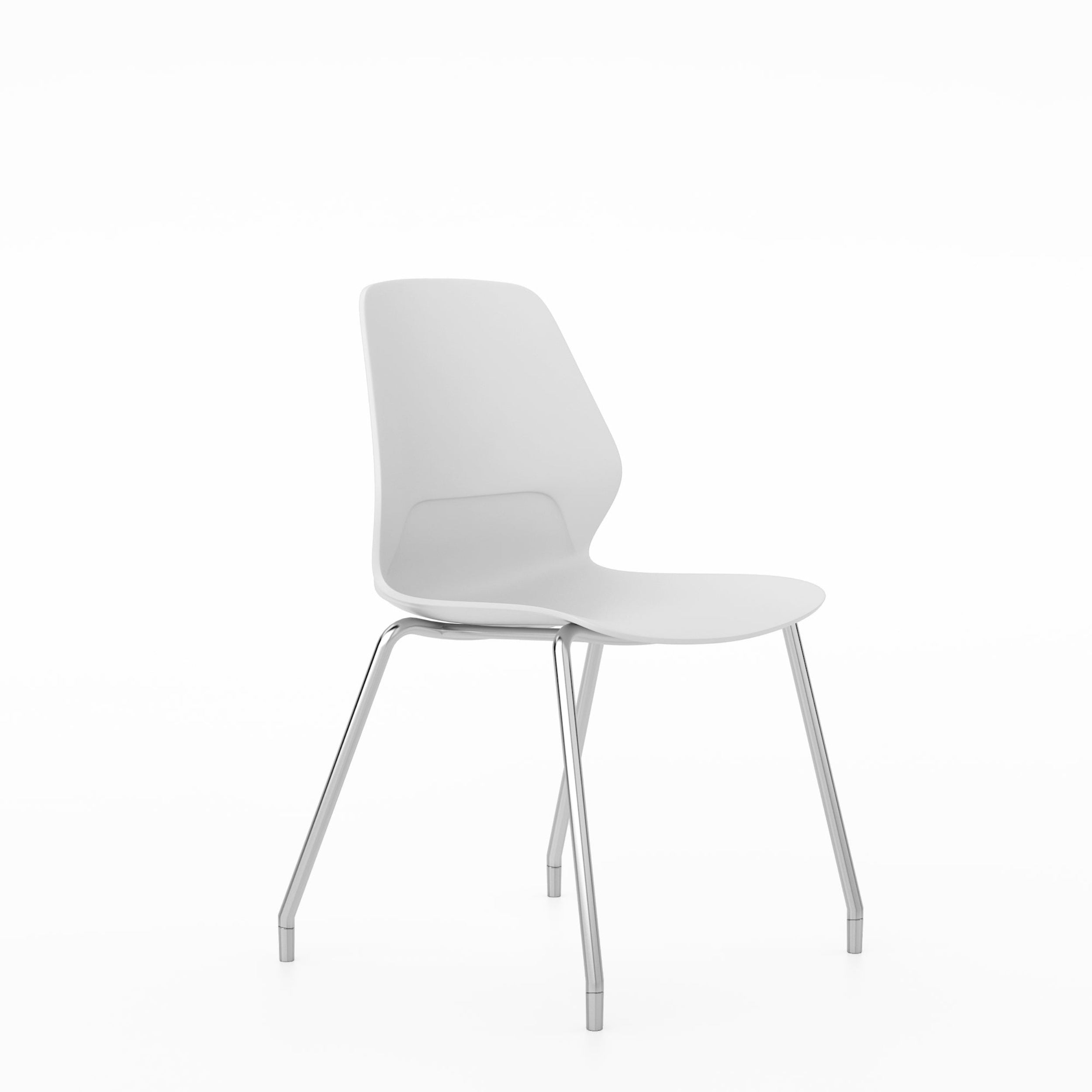 Silla de Visita Base Cromada Kolbe Blanco
