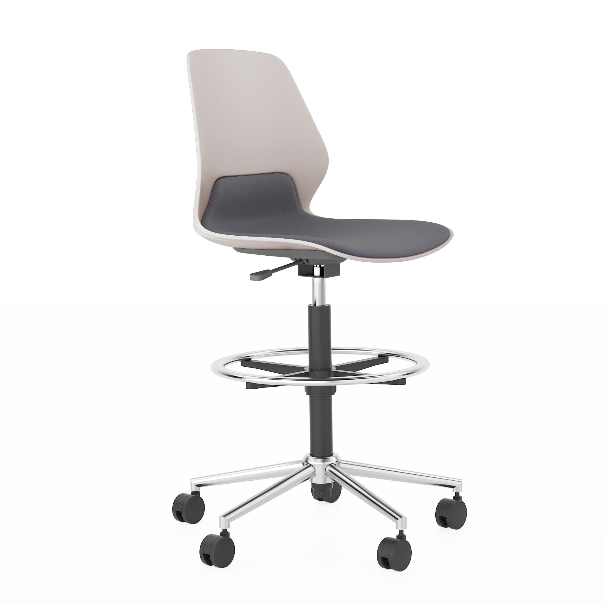 Silla Alta con Aro Cromado Kolbe Blanco