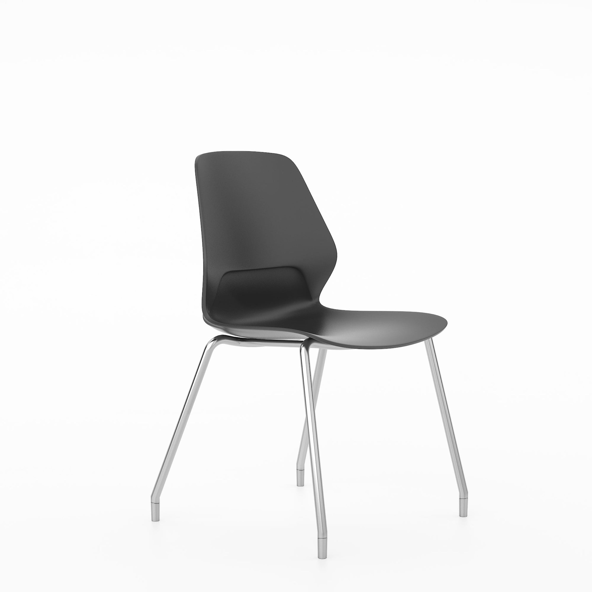Silla de Visita con Base Cromada Kolbe Negro