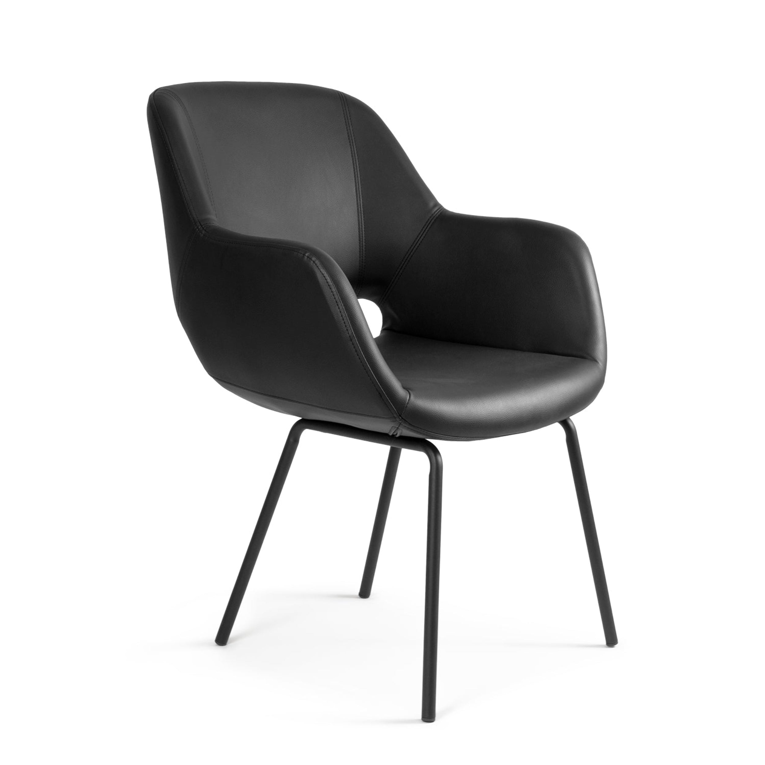 Silla de teknoleather Matera con base de 4 patas