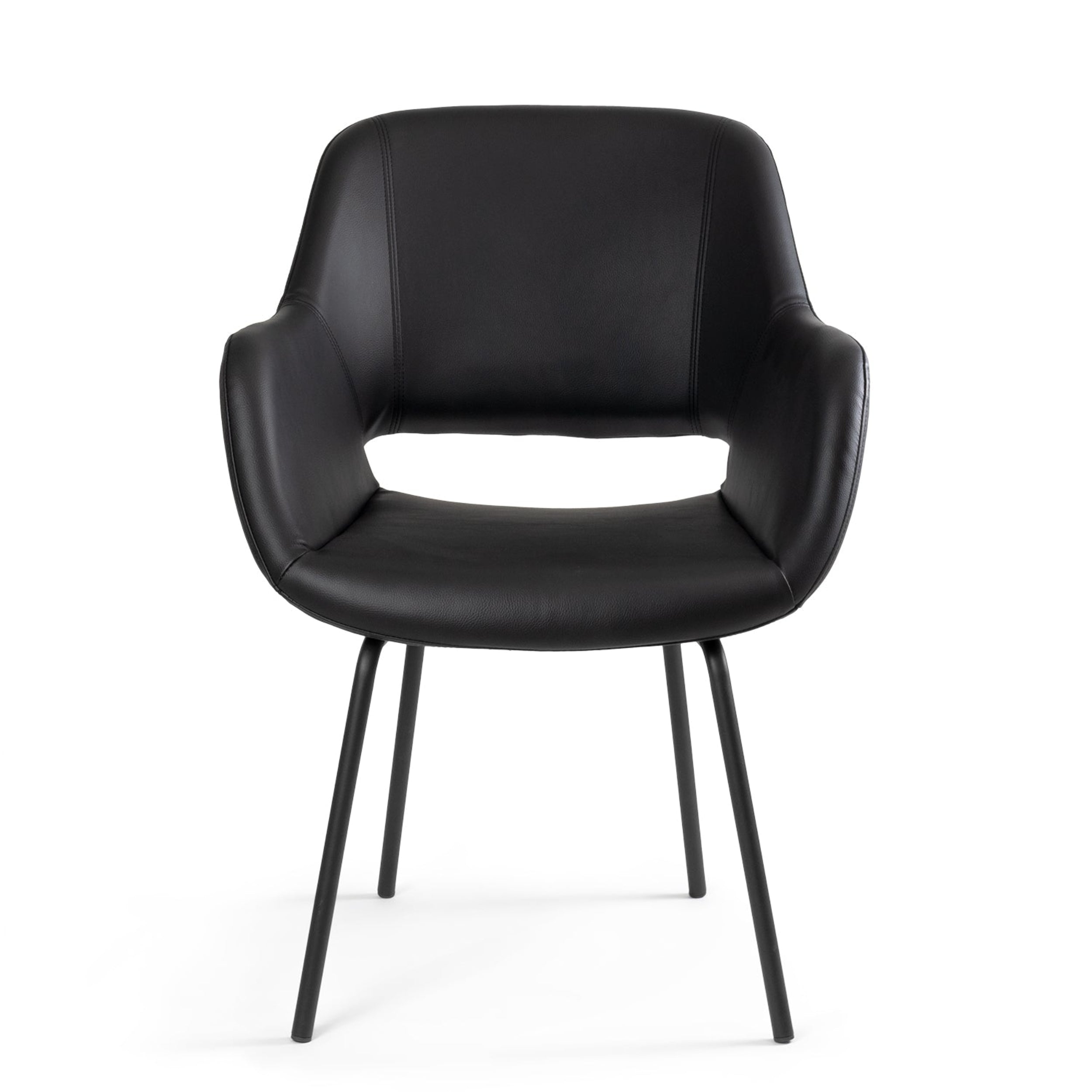 Silla de teknoleather Matera con base de 4 patas
