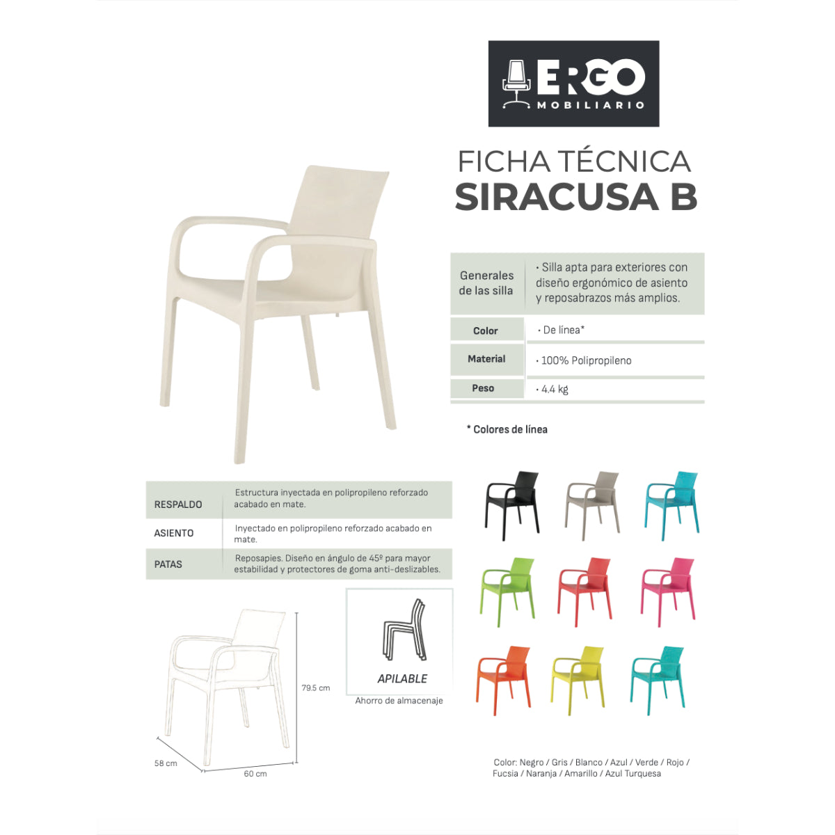 Silla para exteriores Contract Siracusa B