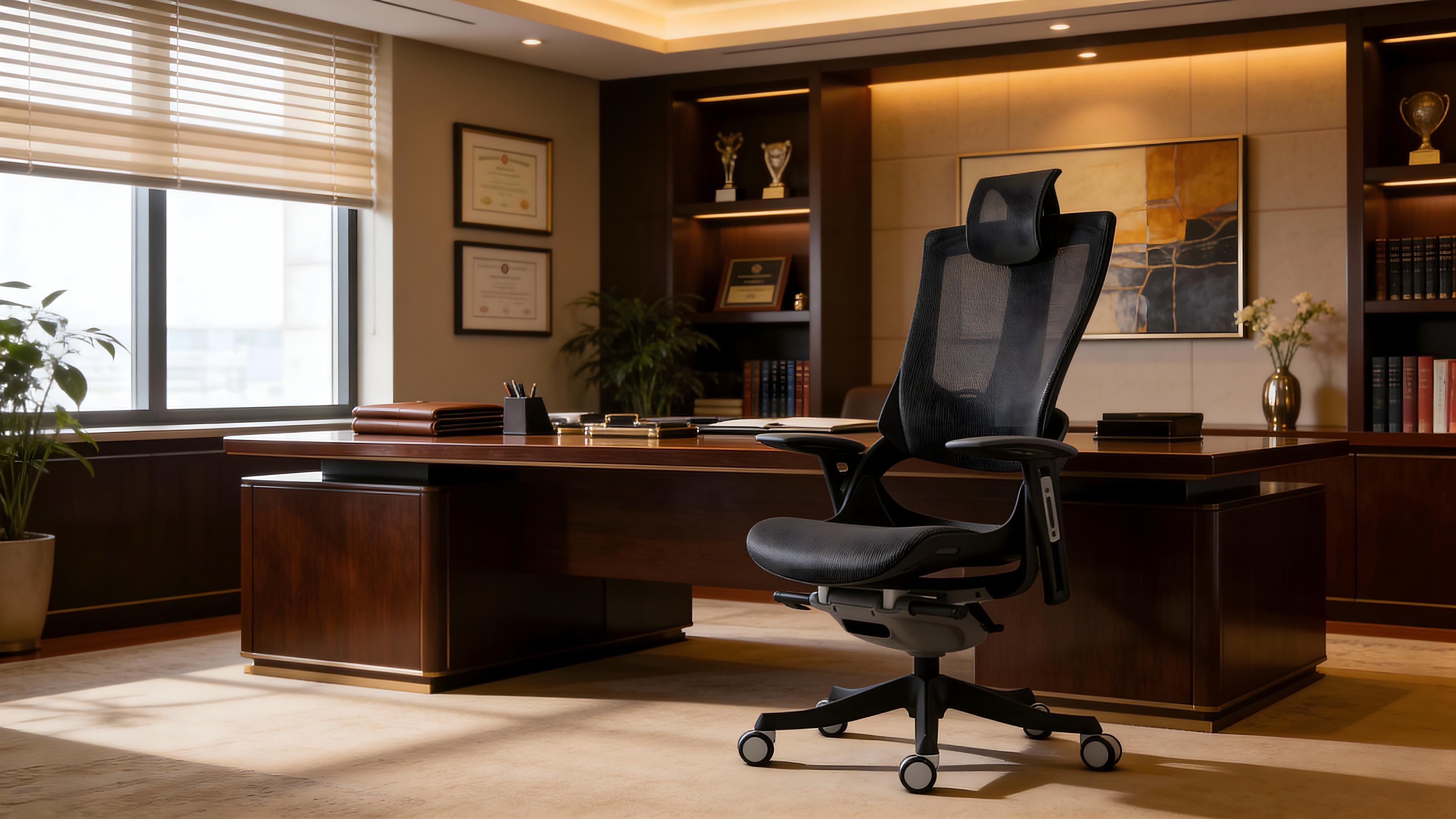 Silla Directiva Montebello N – Ejecutiva Ergonómica de Piel, Brazos Ajustables, Soporte Lumbar, Negra